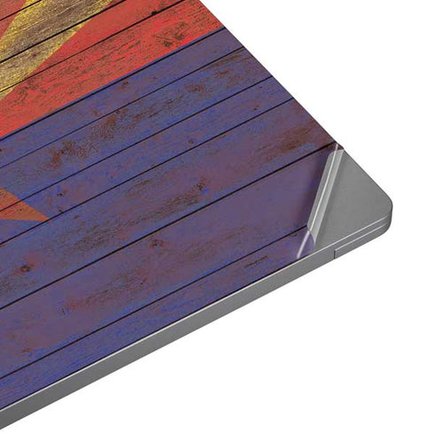 Arizona Flag Dark Wood Universal Laptop 12in (9.8 x 6.8in) Skin